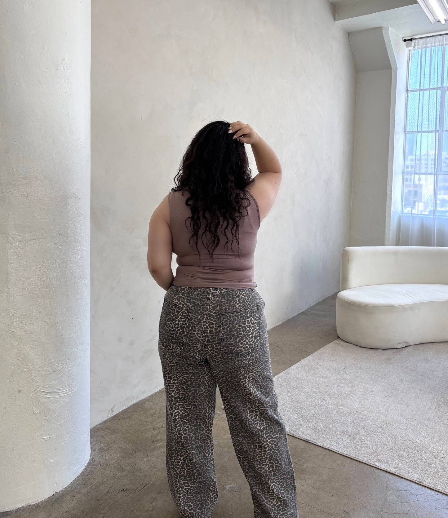 Wild Harvest Leopard Wide Leg Jeans