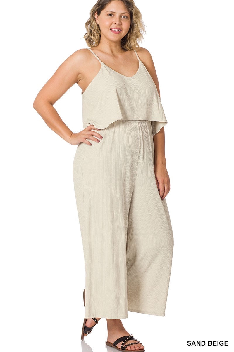 Extra Curvy Ribbed Double Layered Jumpsuit