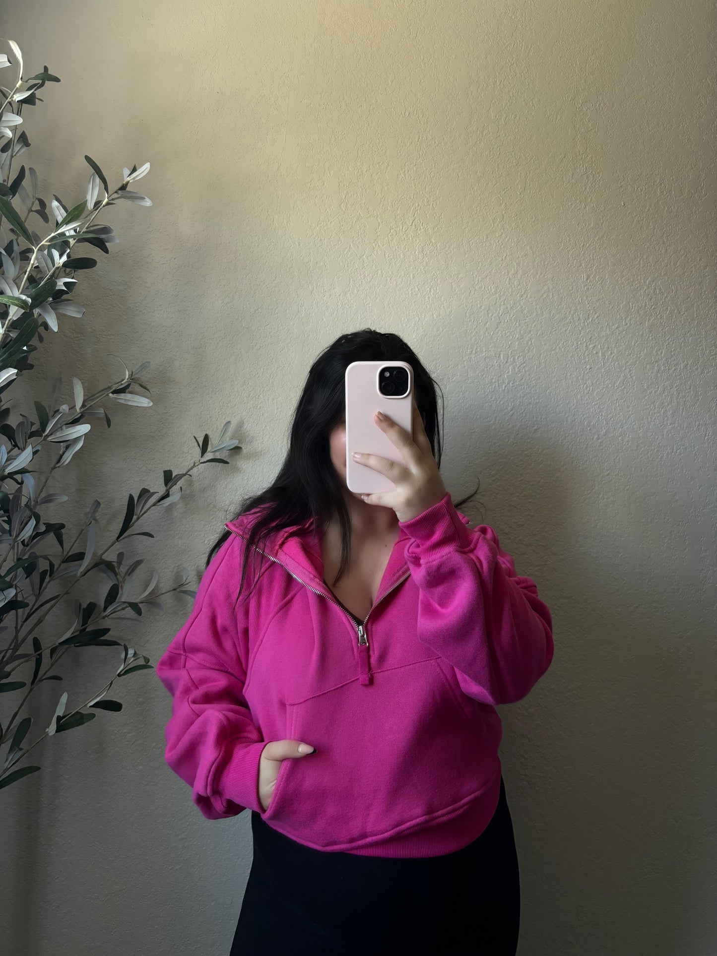 Zoey Hooded Sweatshirt (Fuchsia)