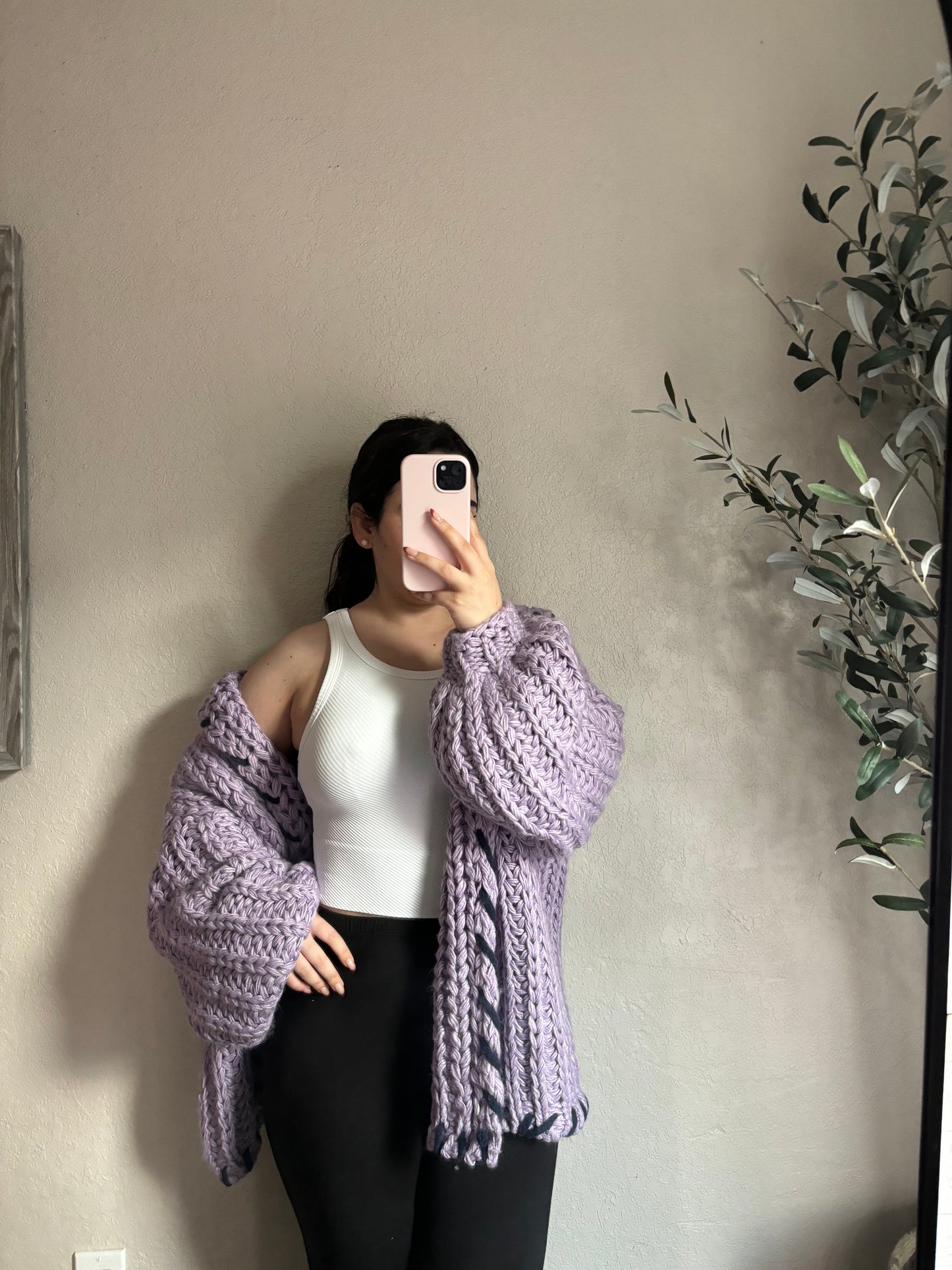 Liza Lilac Chunky Cardigan