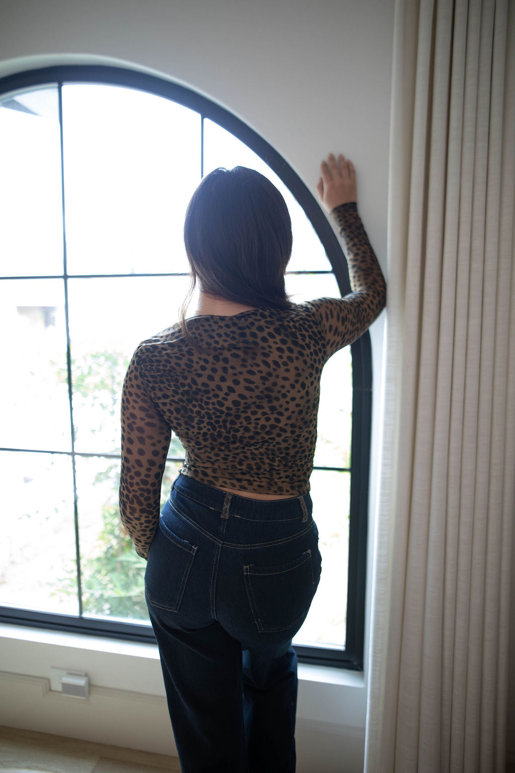 Noir Dusk Boat Neck Top (Leopard)