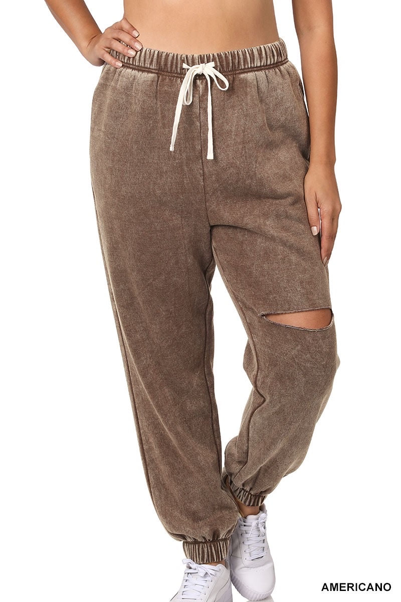 Extra Curvy Nora Acid Wash Joggers (More Colors)