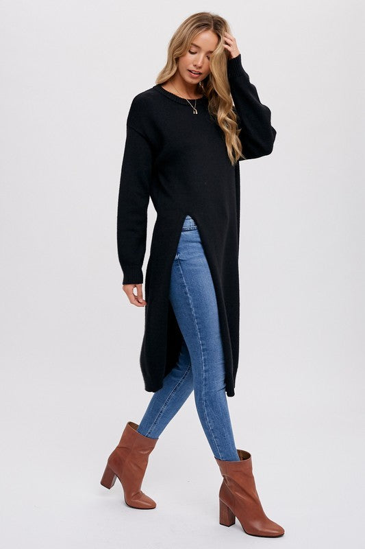 Natasha High Slit Longline Pullover