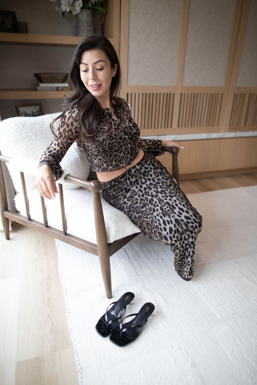 Wild Theory Cardigan & Midi Skirt Set (Leopard)
