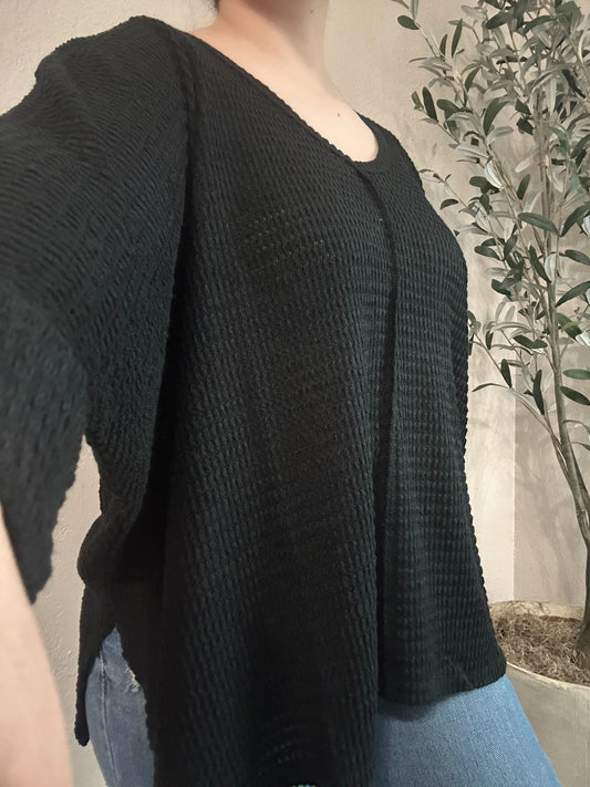 Morgan V-Neck Waffle Knit Sweater (More Colors)