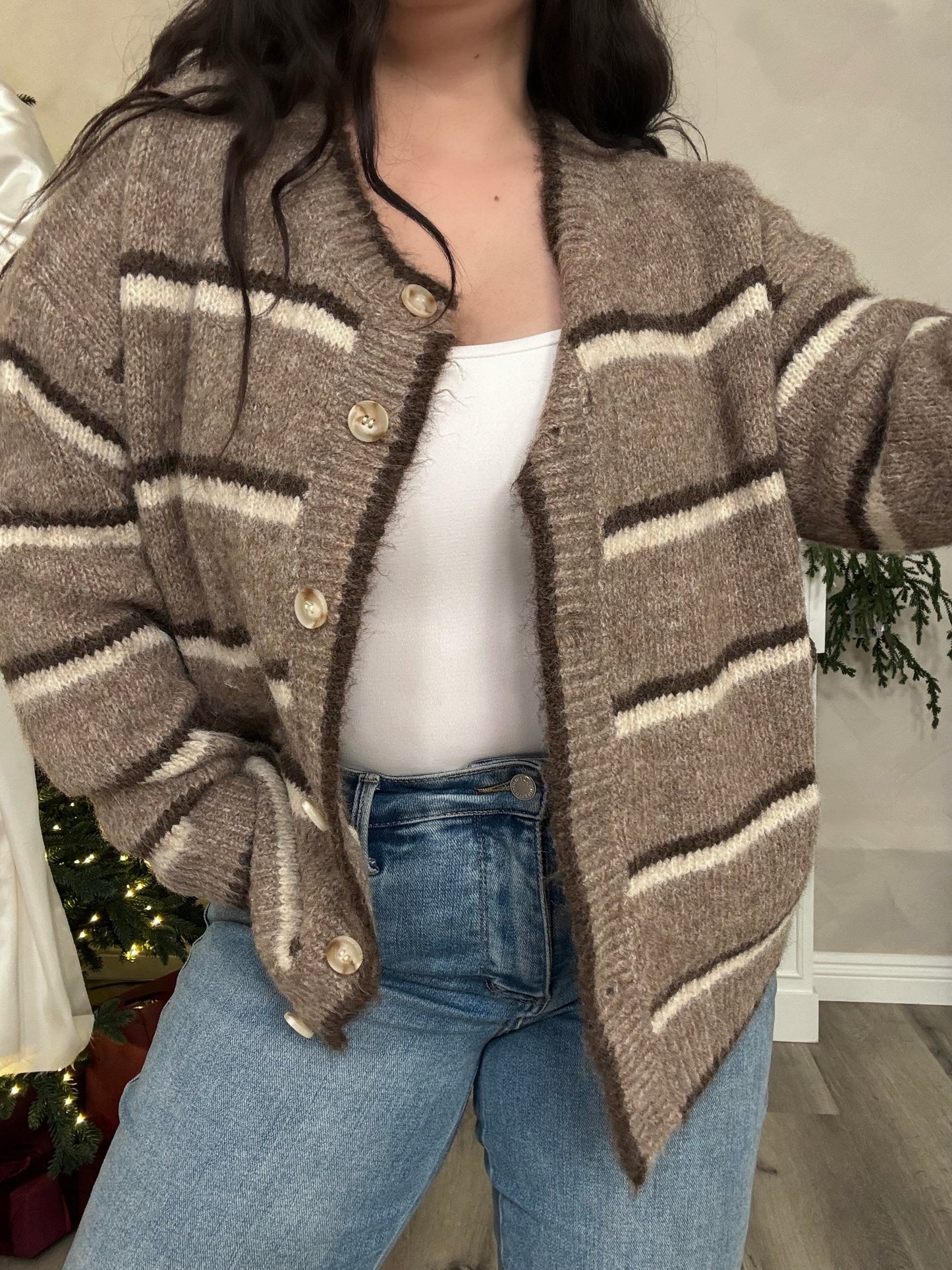 Gingerbread Cardigan - Lt Brown Combo