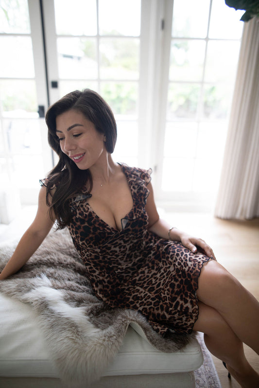 Fiona Mini Dress (Leopard)