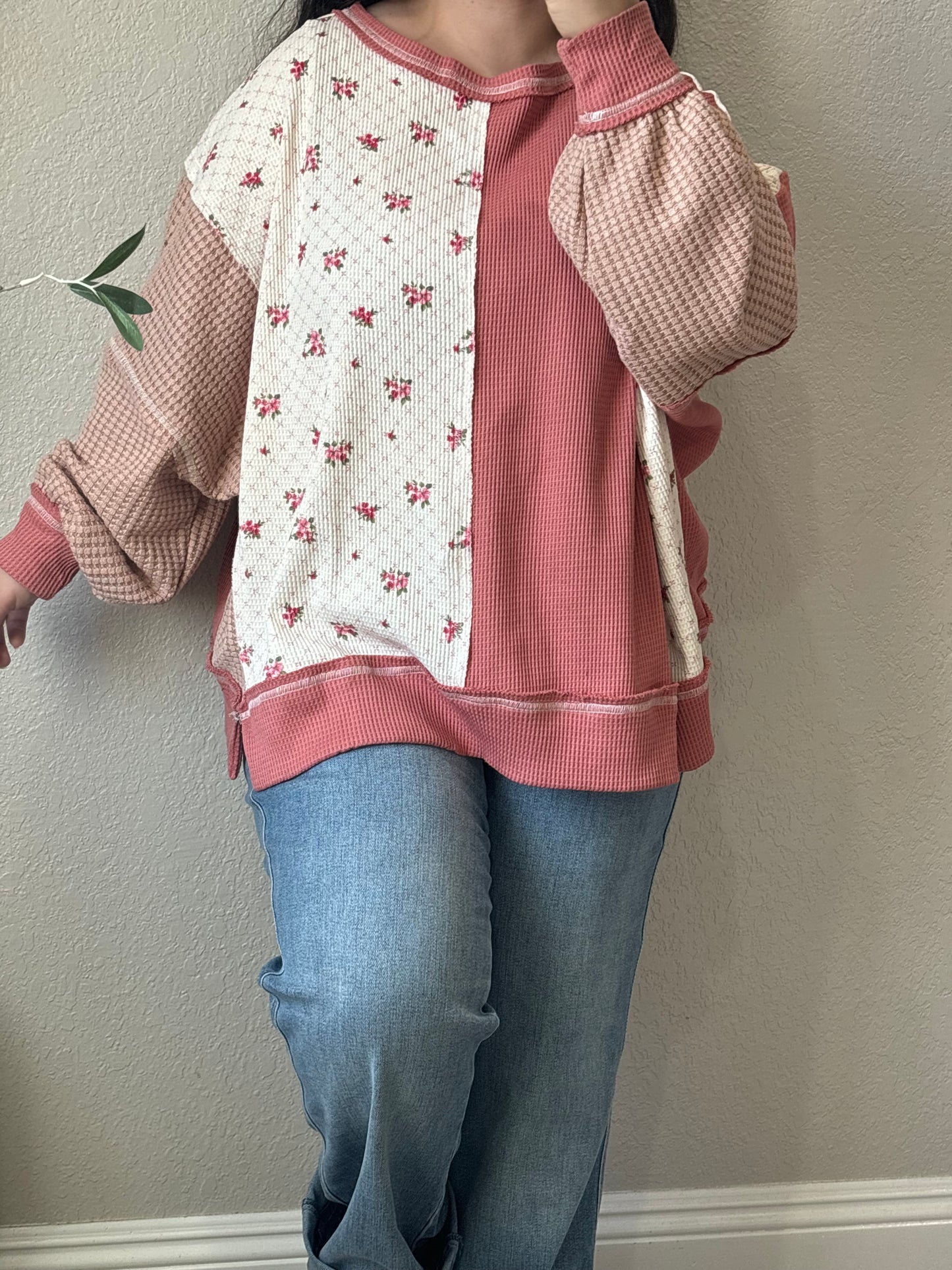 Prairie Roses Pullover - Rose