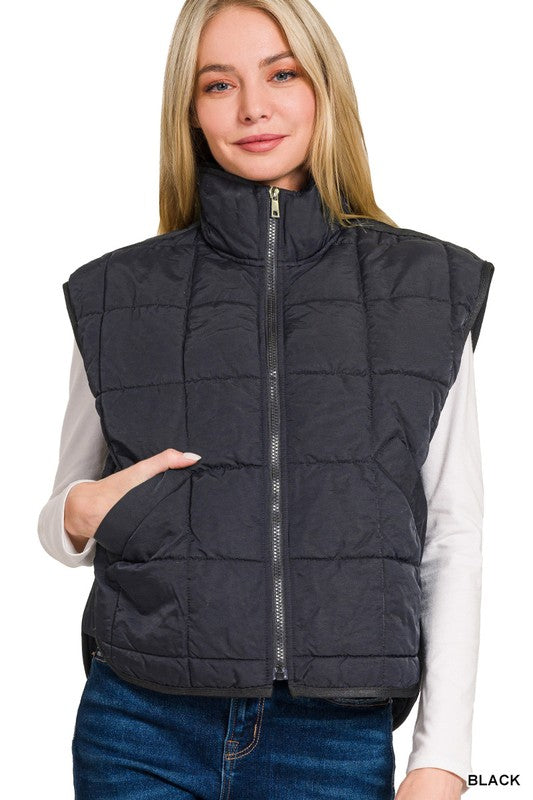 Layla Puffer Vest- Black