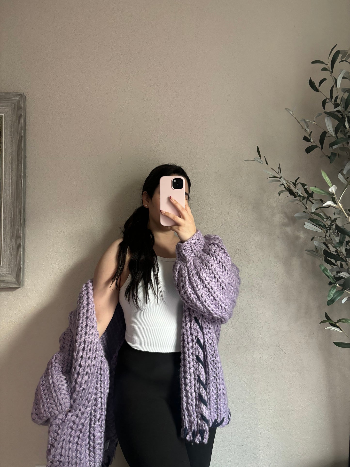 Liza Lilac Chunky Cardigan