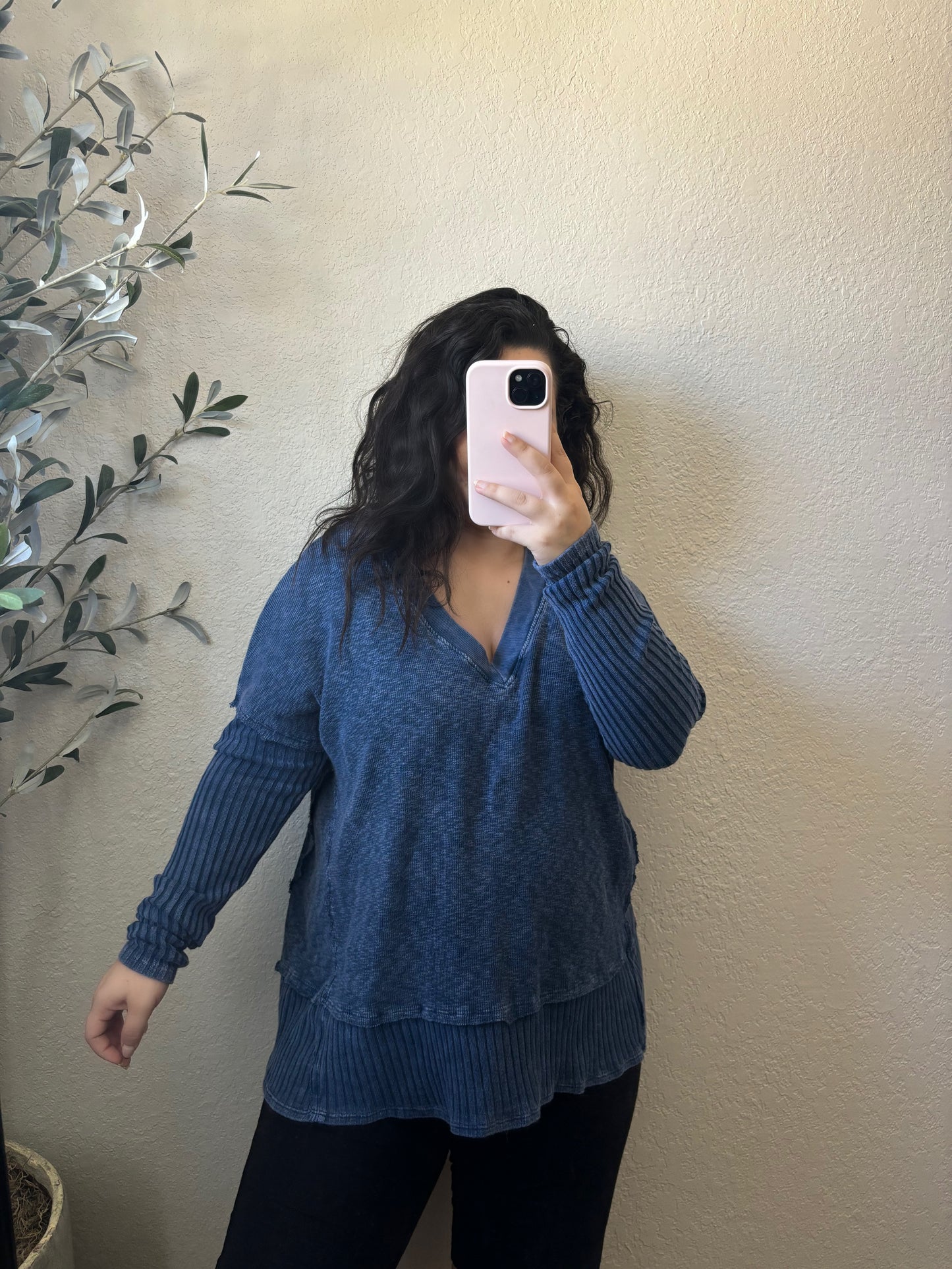 Gianna Sweater Top (Navy)