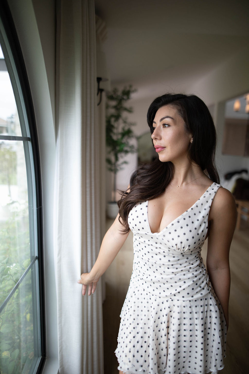 Monroe Dot Flare Mini Dress (Polka Dot)