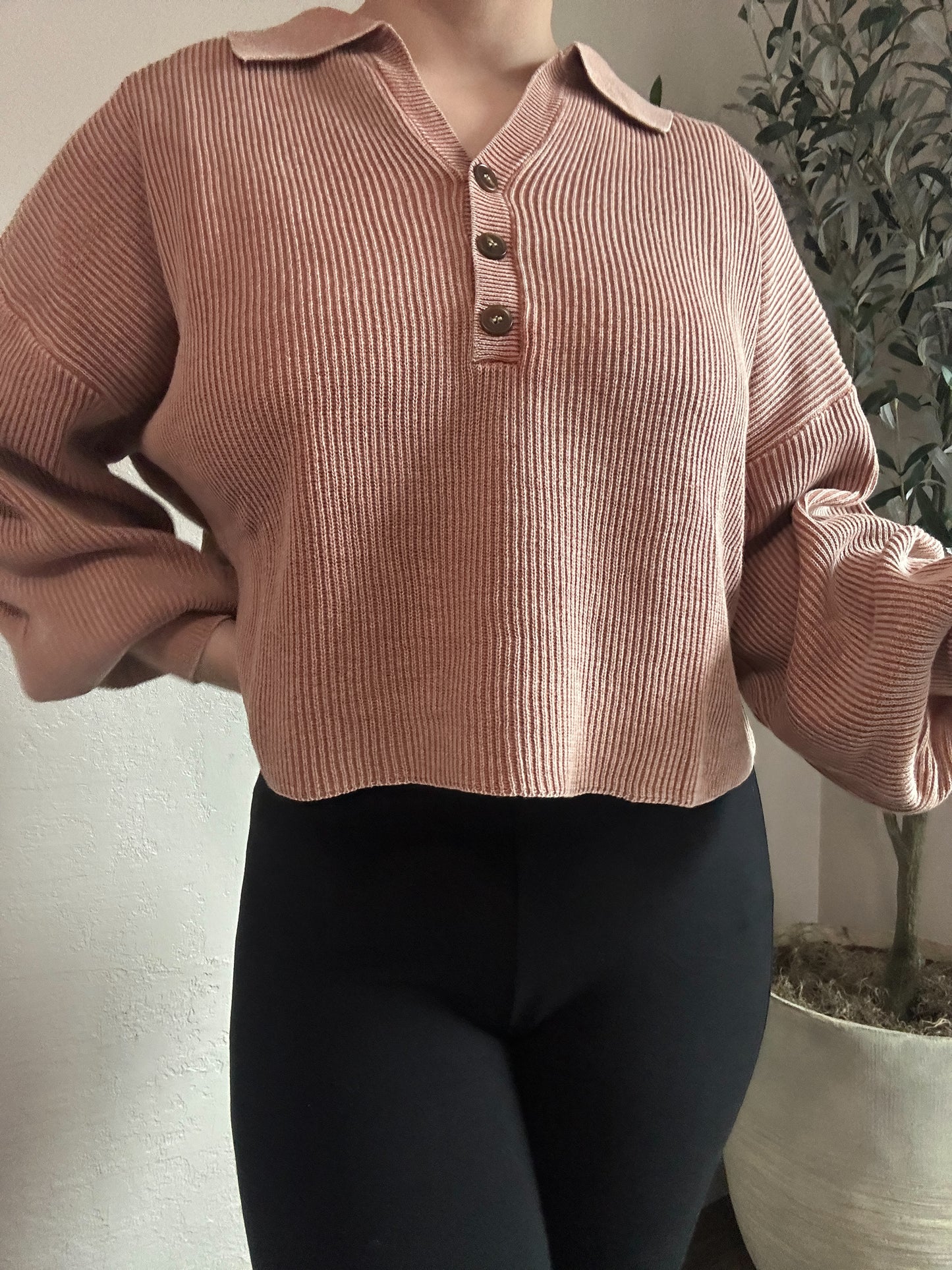 Collared French Terry Sweater