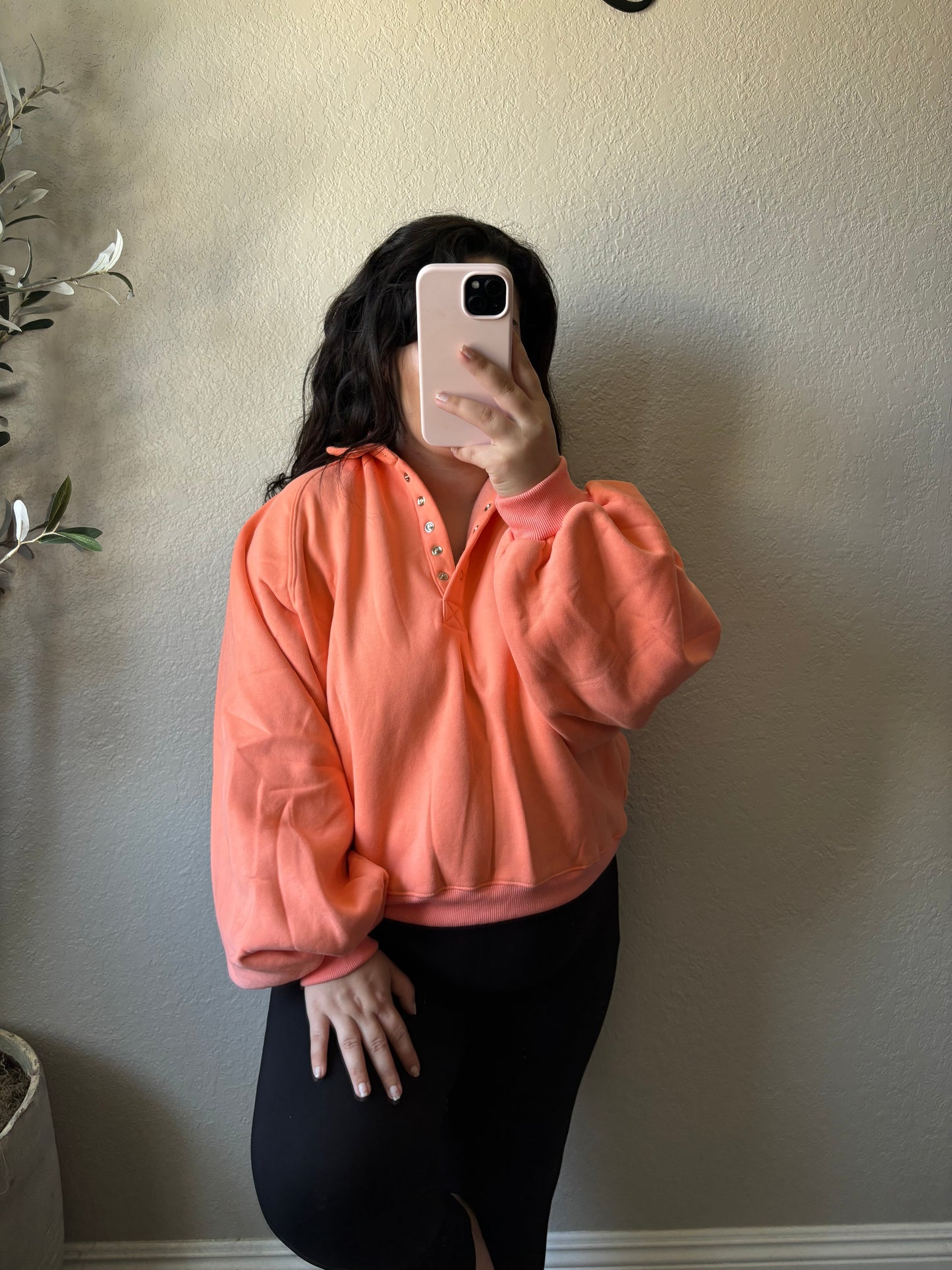 Adaline Pullover- Coral