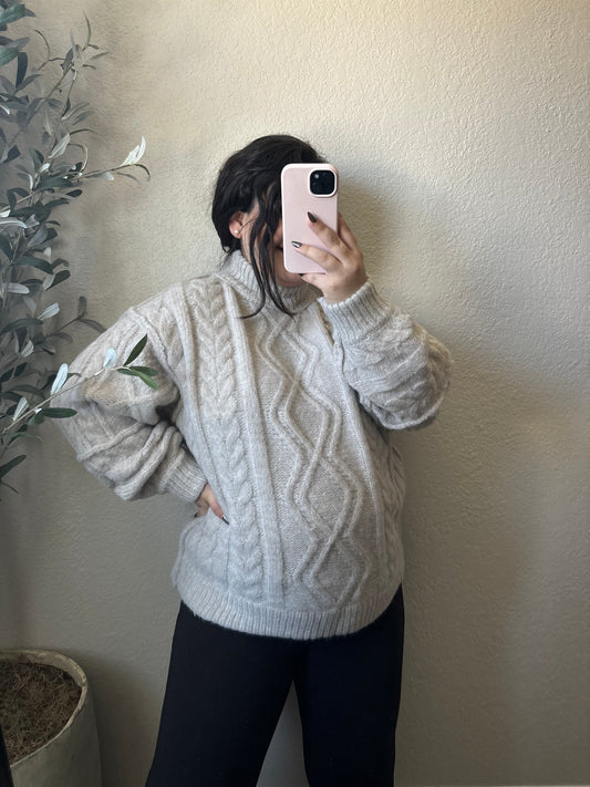 Layla Cable Knit Sweater-Birch