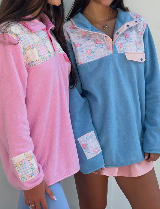 Coquette Garden Henley-Baby Blue