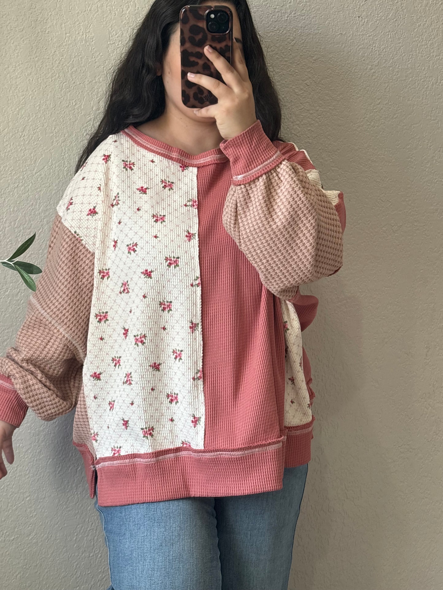Prairie Roses Pullover - Rose