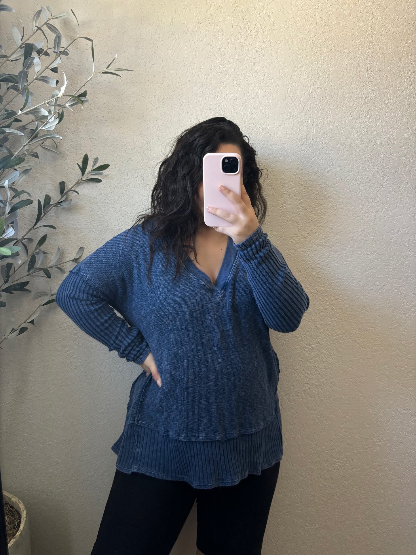 Gianna Sweater Top (Navy)