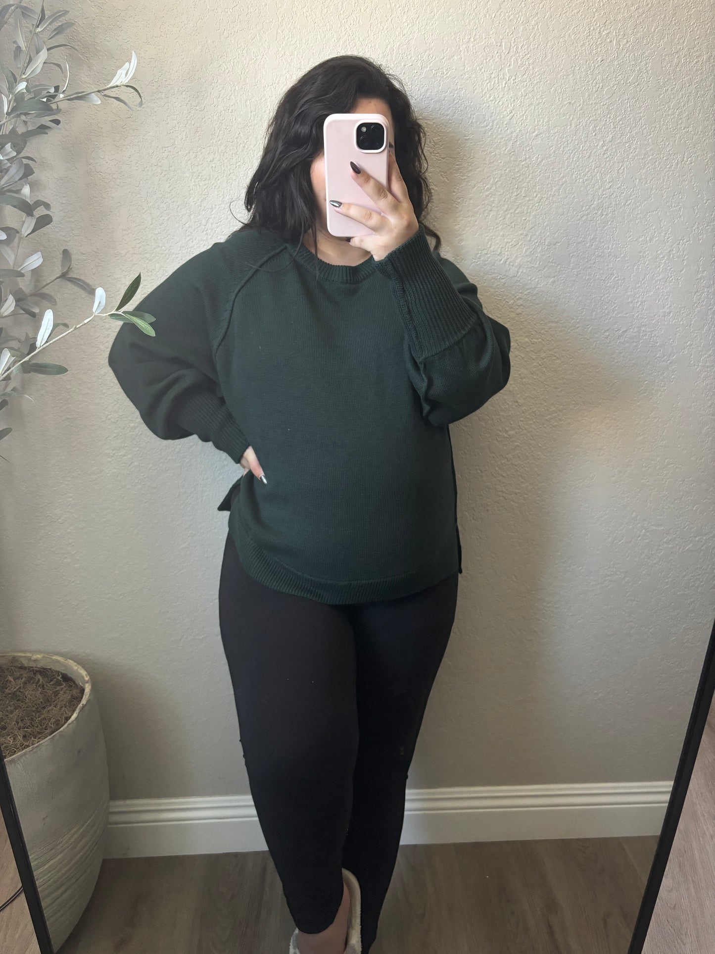 Luna Pullover- Hunter Green