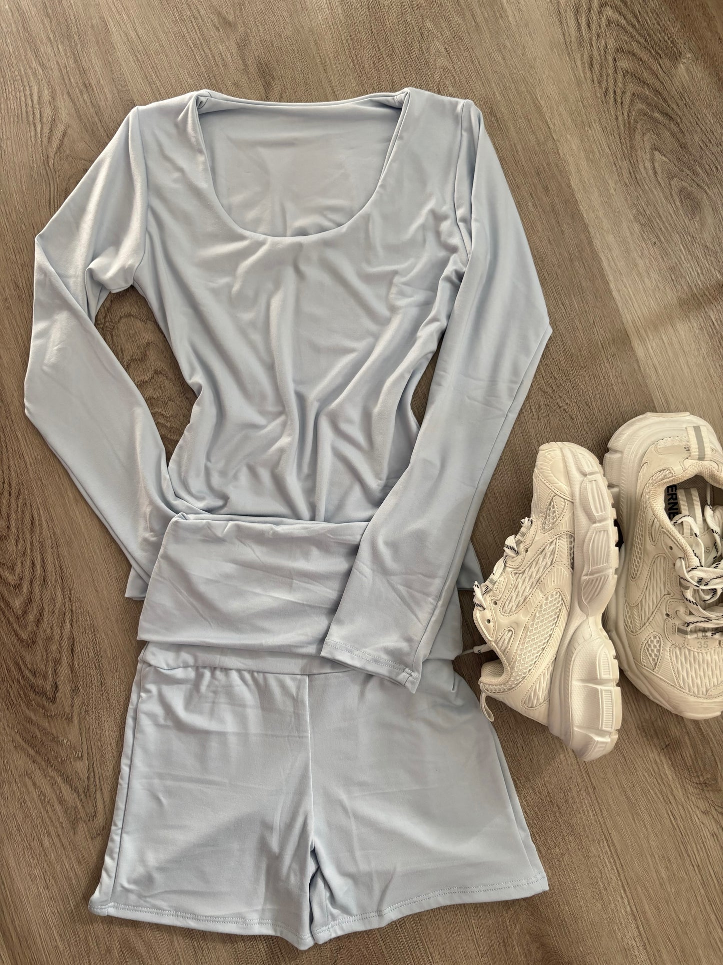 Arlette Scoop Neck Set- Baby Blue
