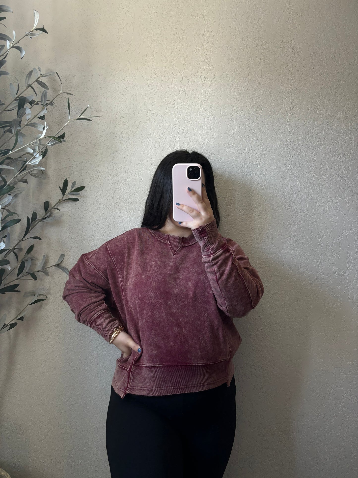 Kinsley Pullover-Cabernet