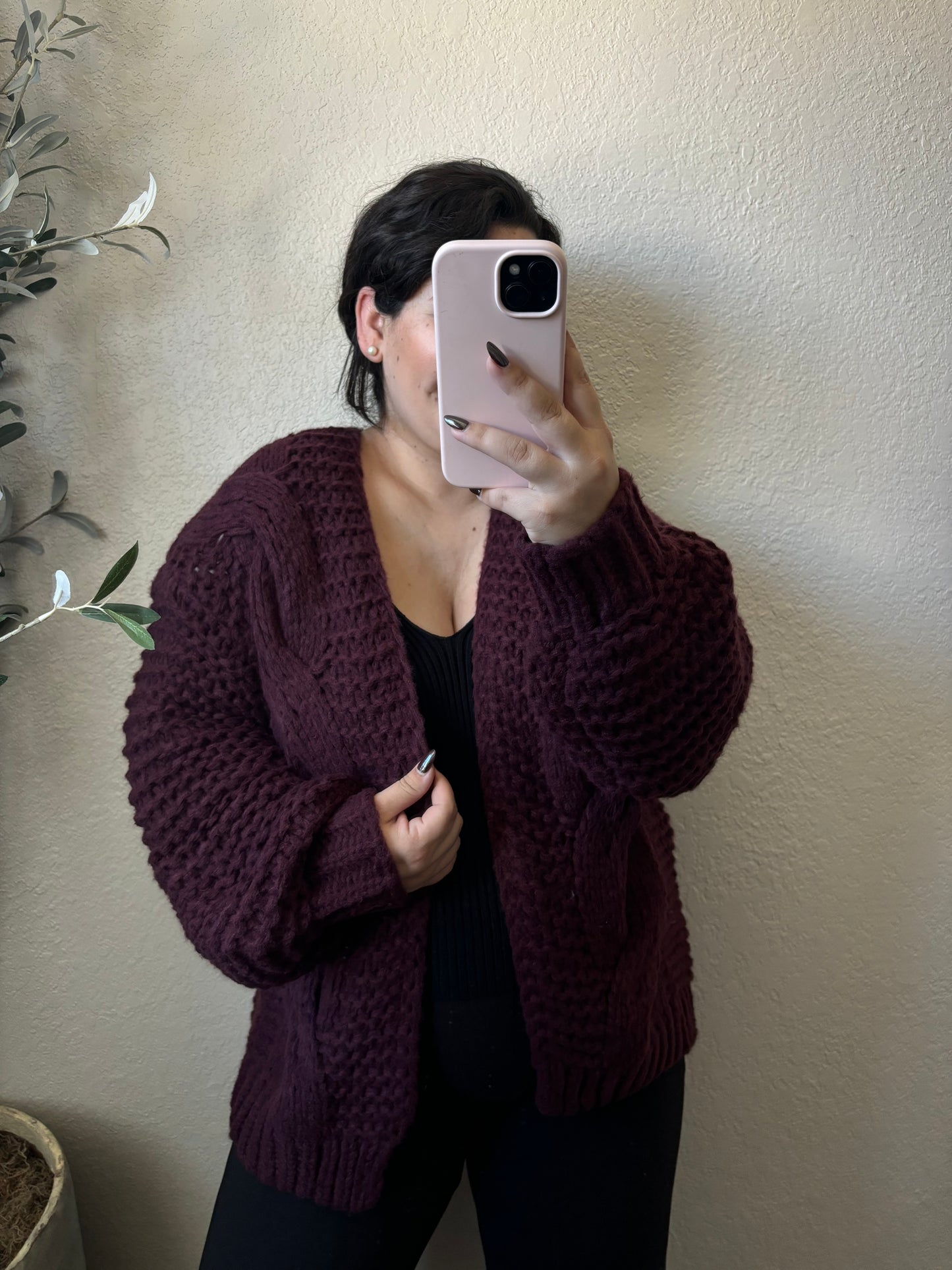 Sugar Plum Cardigan- Maroon