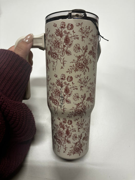 Rosewood Toile Tumbler