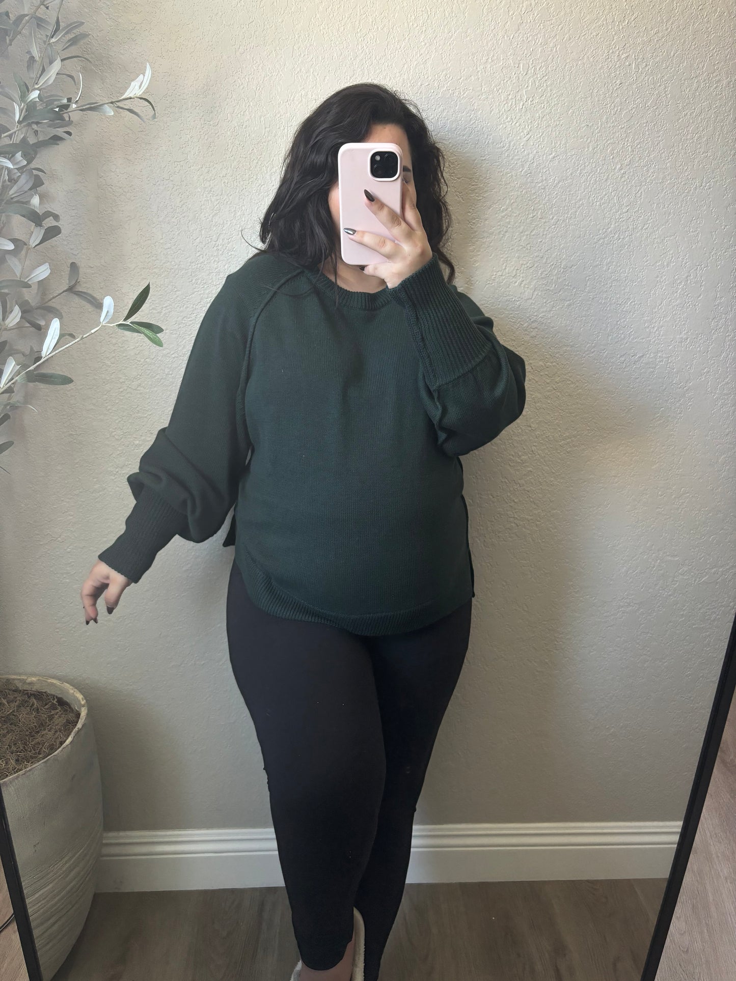 Luna Pullover- Hunter Green