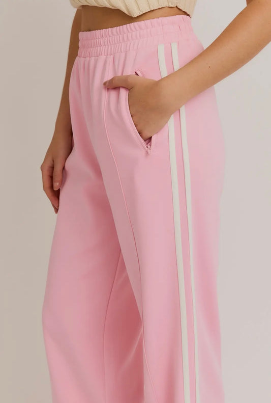 Brittney Track Pants- Blush