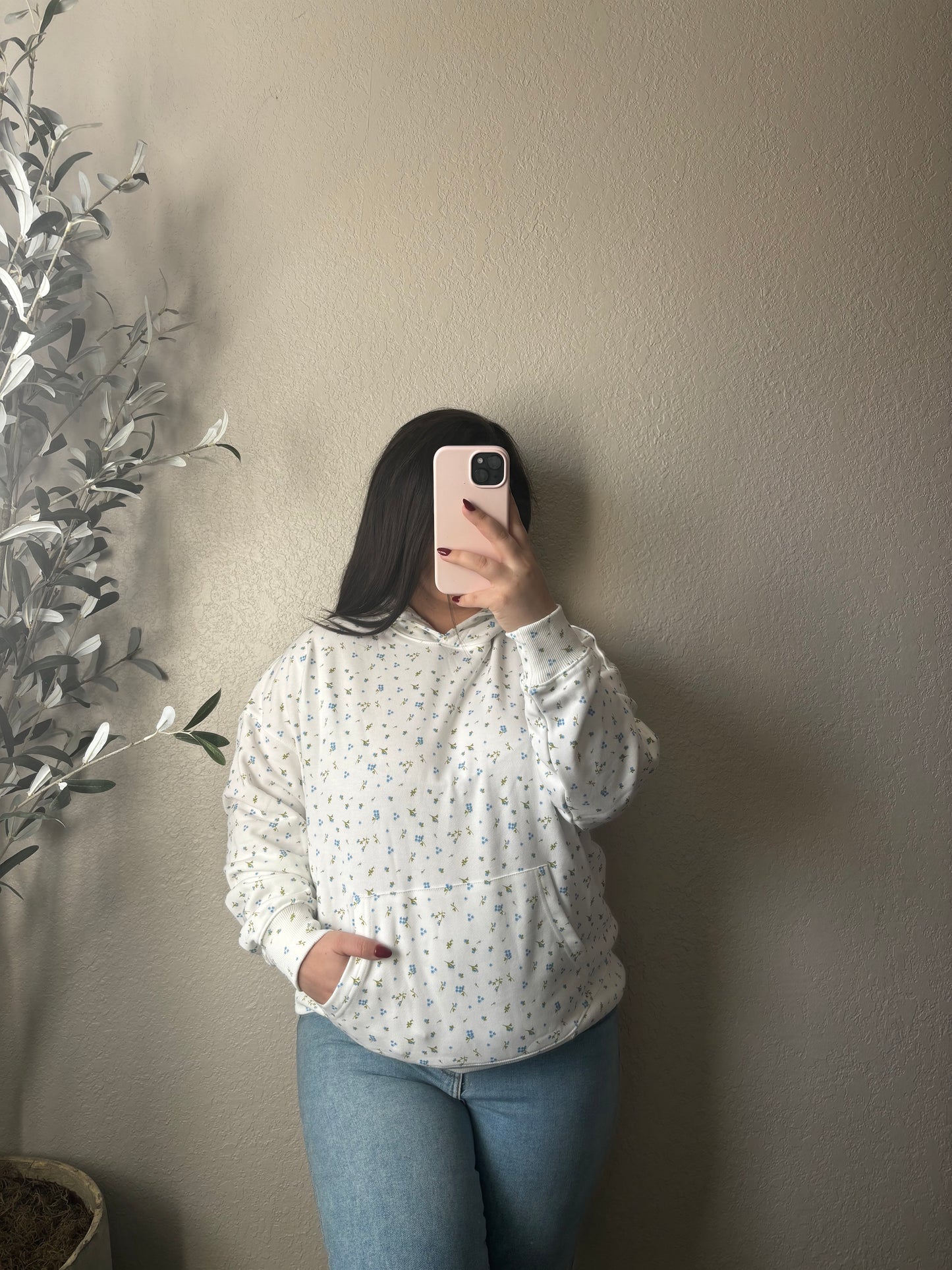 Ditsy Floral Printed Oversized Hoodie