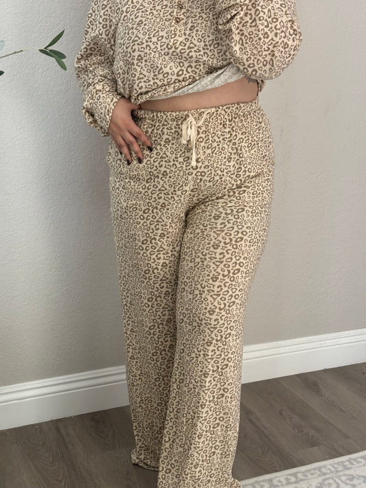 Neutral Instinct Leopard Wide Leg Bottoms