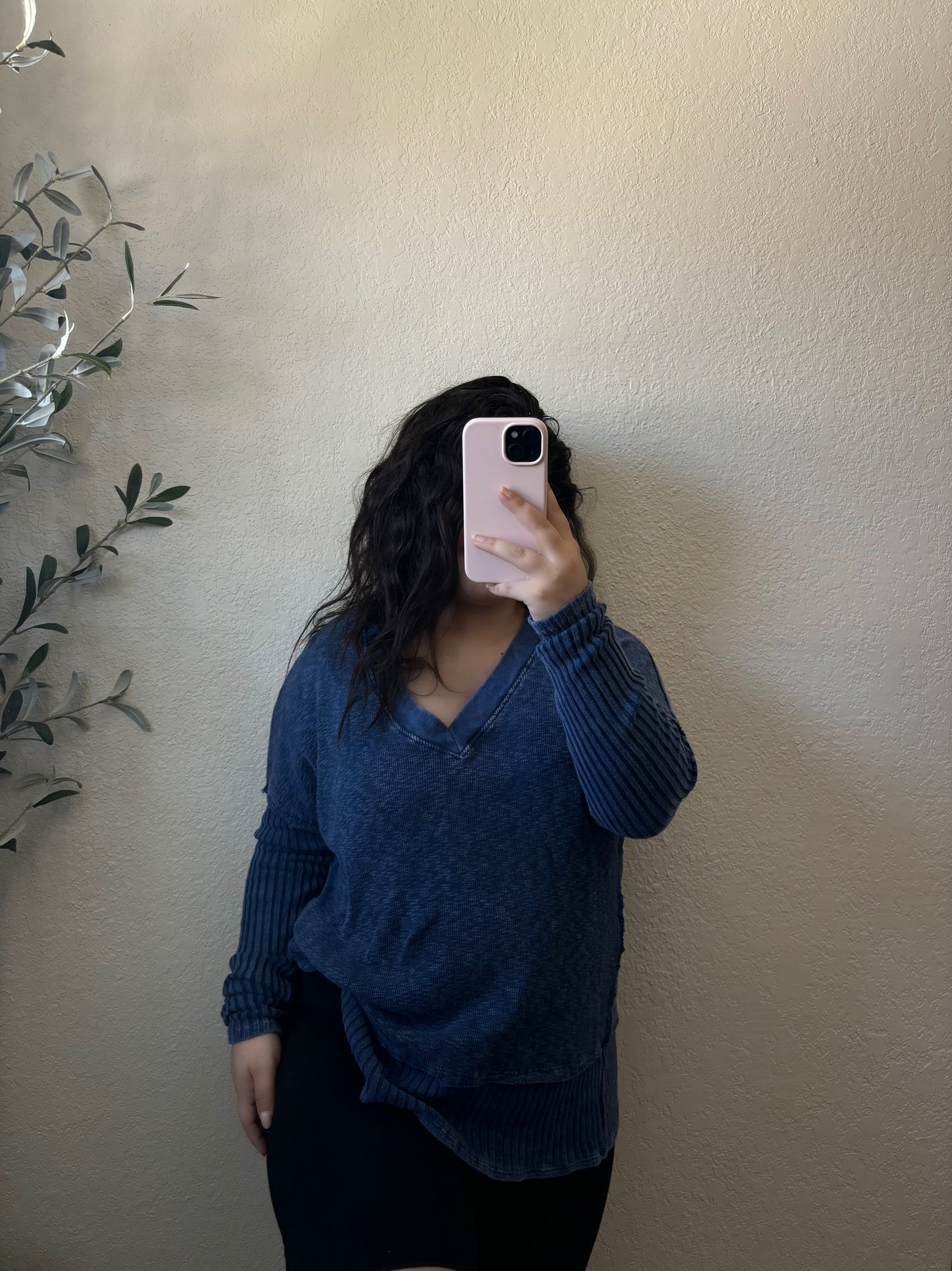 Gianna Sweater Top (Navy)