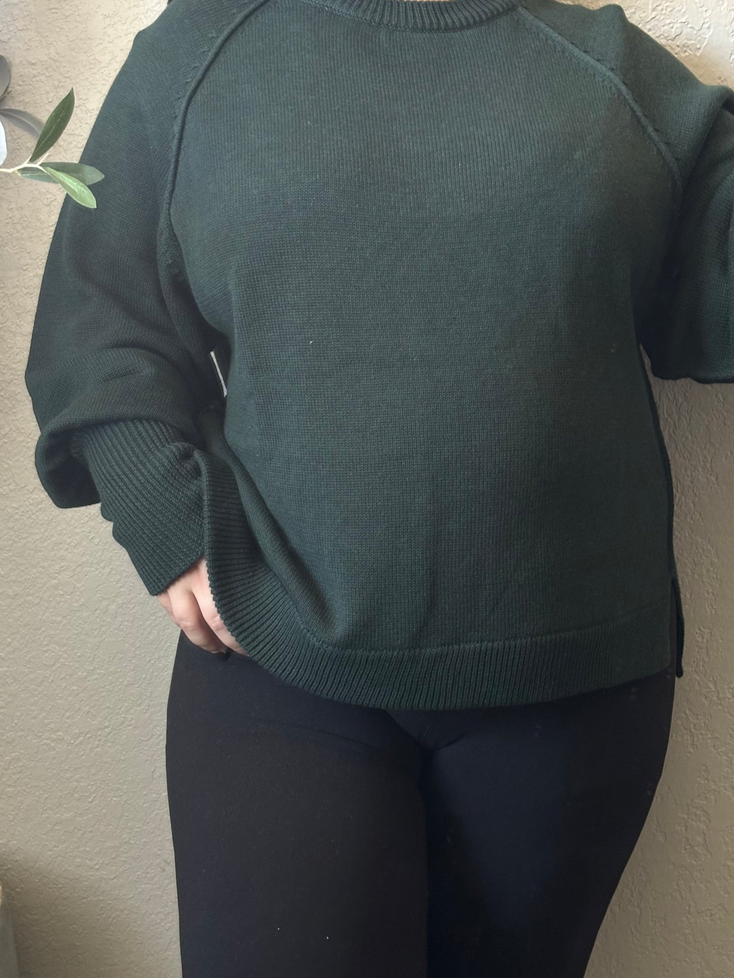 Luna Pullover- Hunter Green