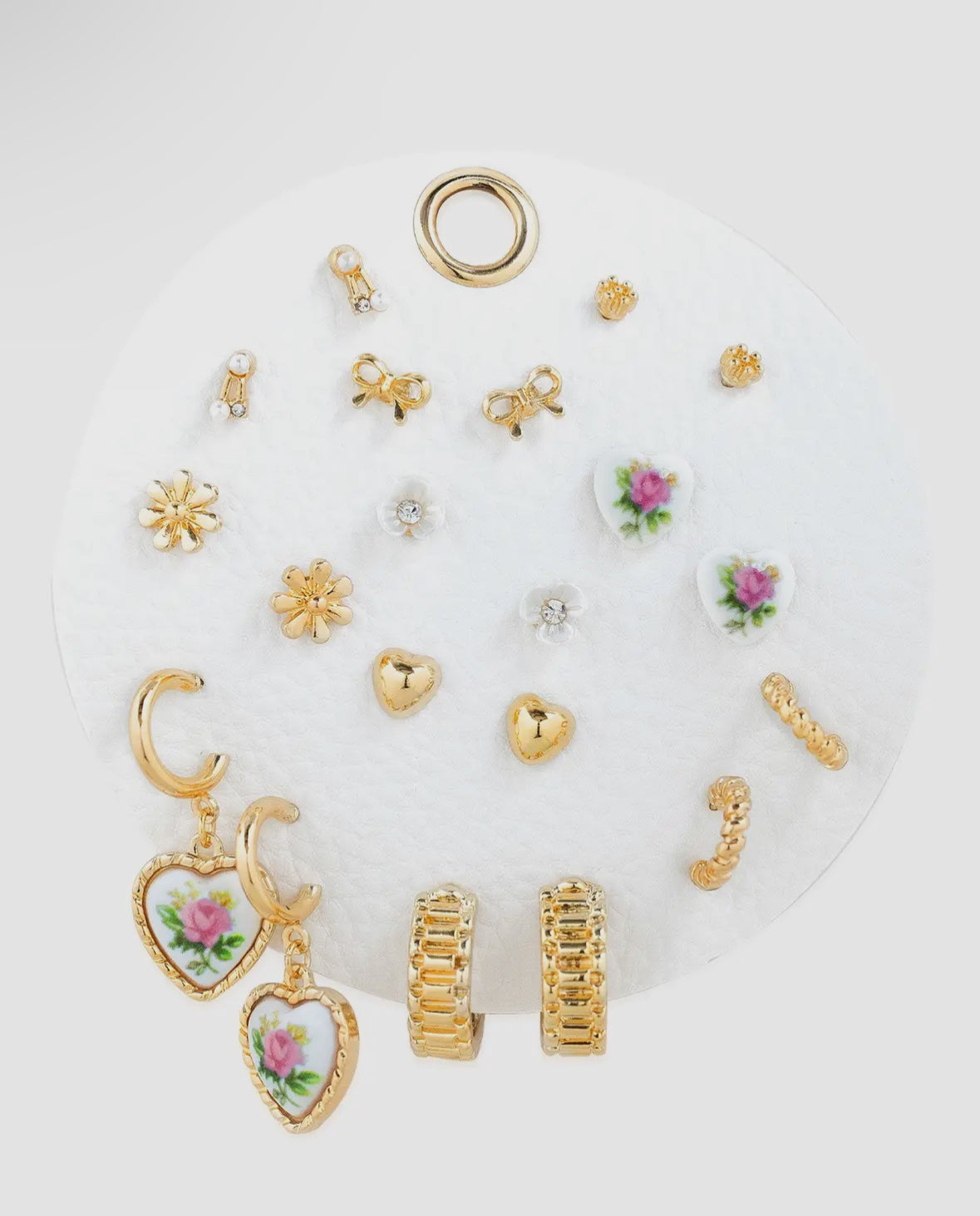 Golden Garden Earring Set- Pink