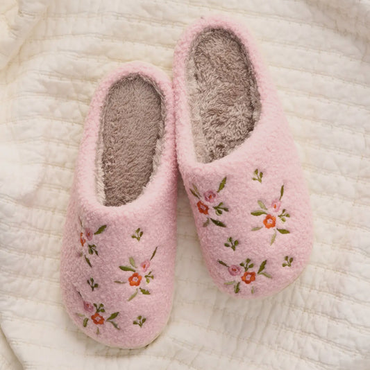Cozy Blossom Slippers- Pink