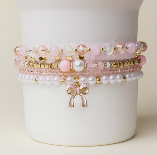Tumbler Bracelet Stack- Coquette Charm