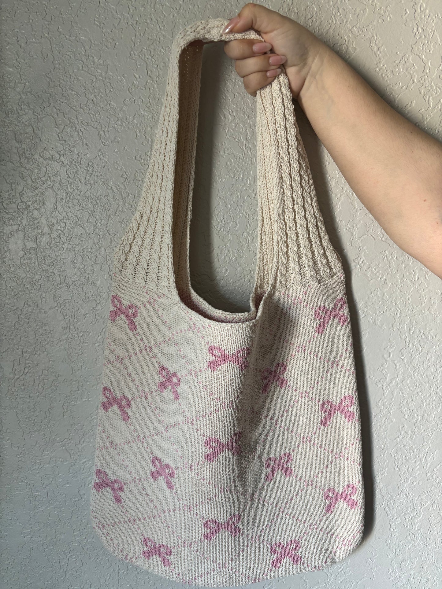 Bow Crotchet Tote Bag