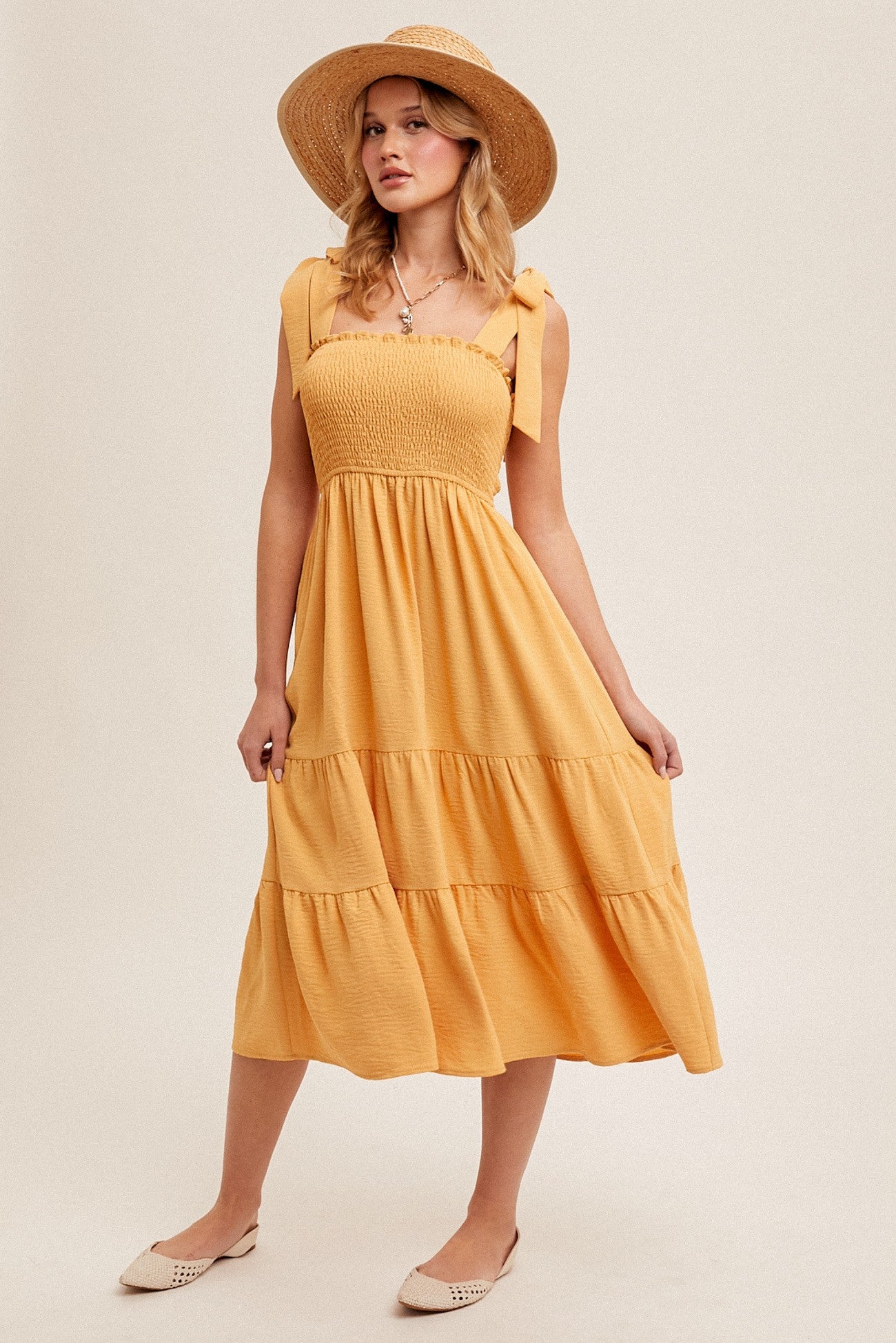 Astrid Midi Dress (Banana Cream)