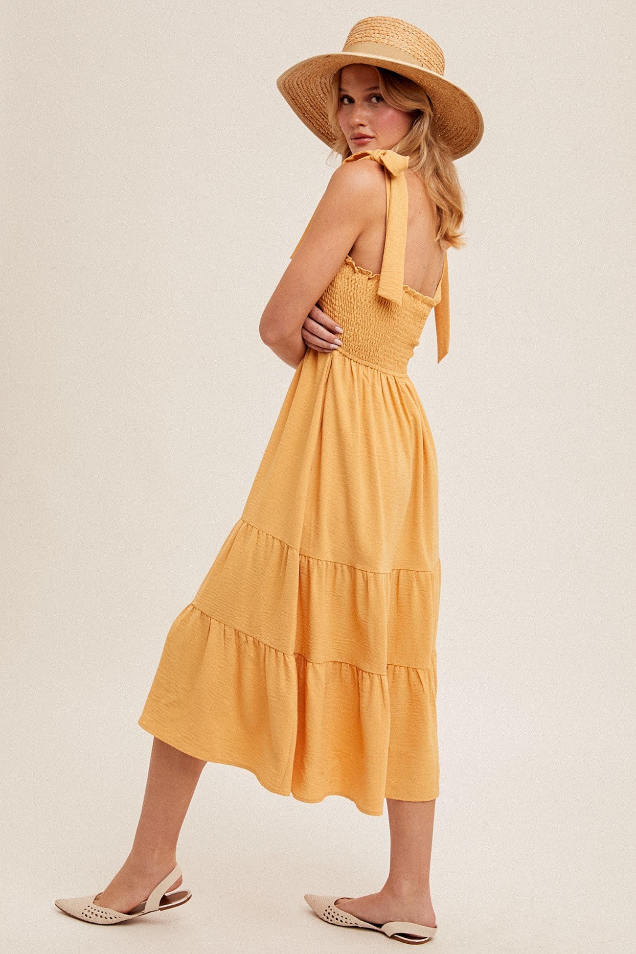 Astrid Midi Dress (Banana Cream)