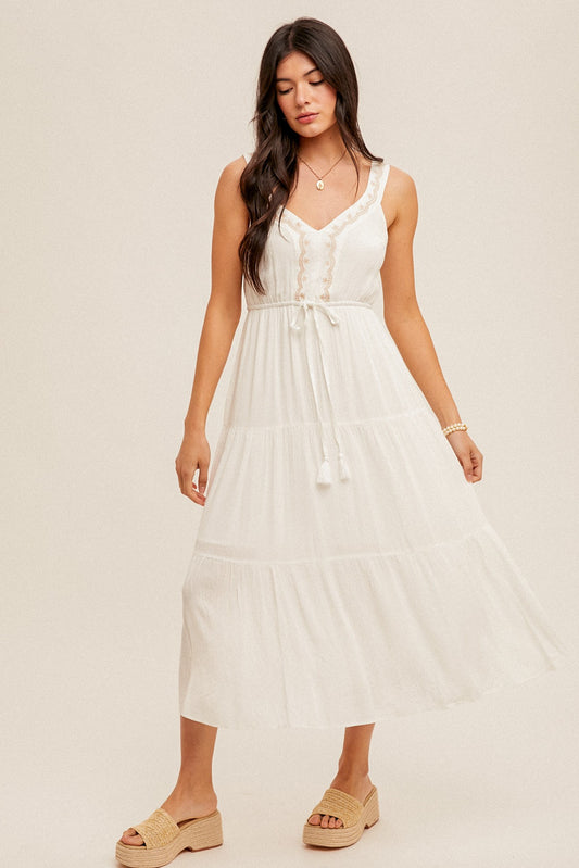 Abby Midi Dress (Ecru)