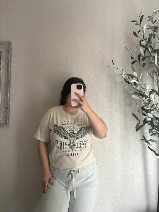 Freebird Cropped Tee (Bone)