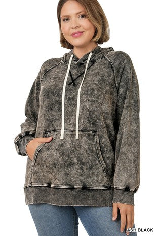 Extra Curvy Lauren Acid Wash Hoodie (More Colors)