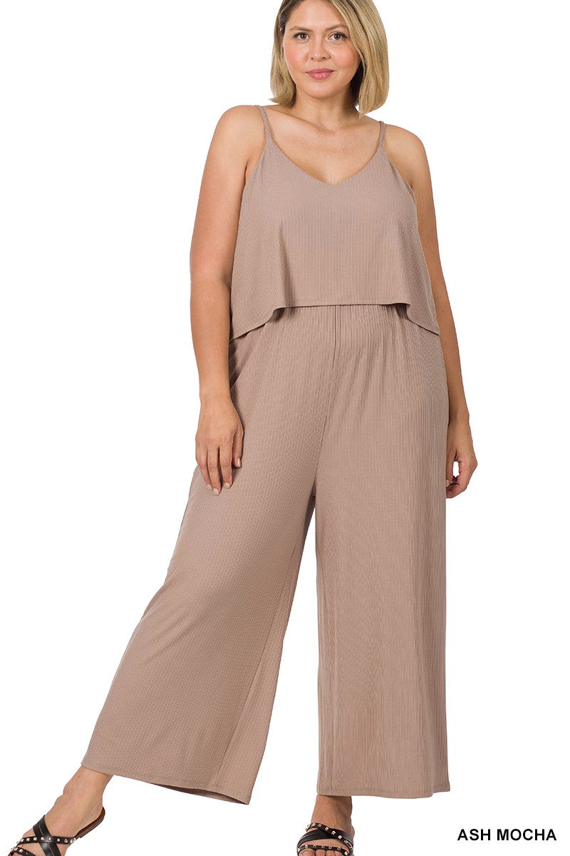 Extra Curvy Ribbed Double Layered Jumpsuit