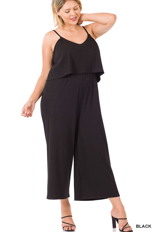 Extra Curvy Ribbed Double Layered Jumpsuit