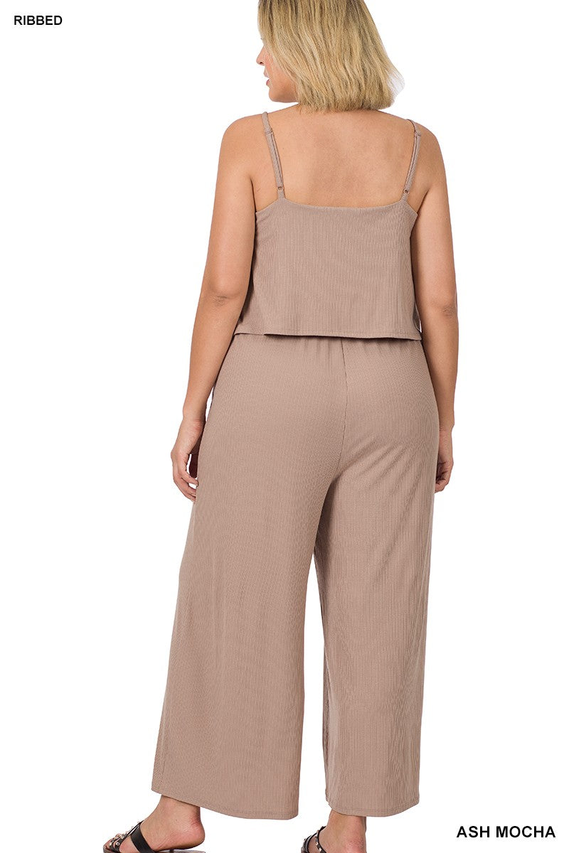 Extra Curvy Ribbed Double Layered Jumpsuit