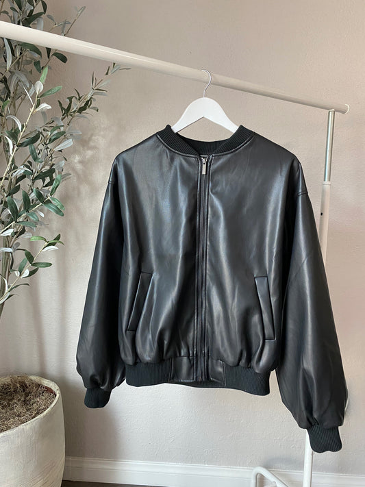 Leather Bomber Jacket