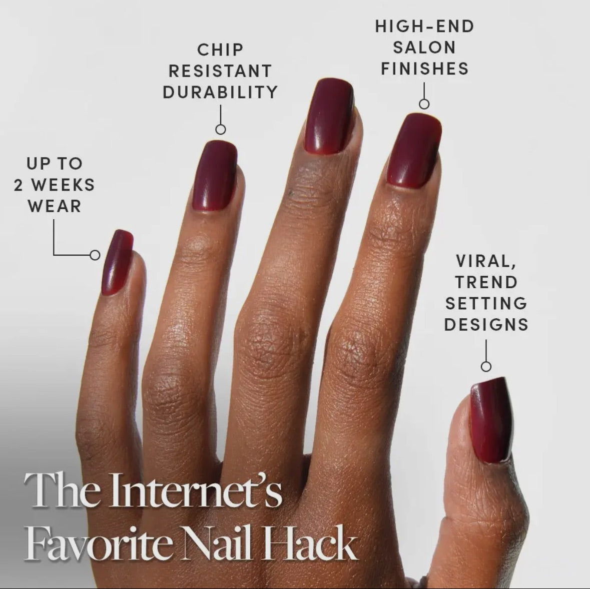 Cherry Mocha Press On Nails- Medium Square
