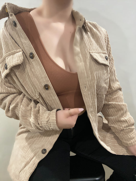 Noelle Corduroy Jacket (Khaki)