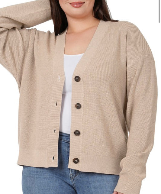 Tera Extra Curvy Cardigan (Light Mocha)