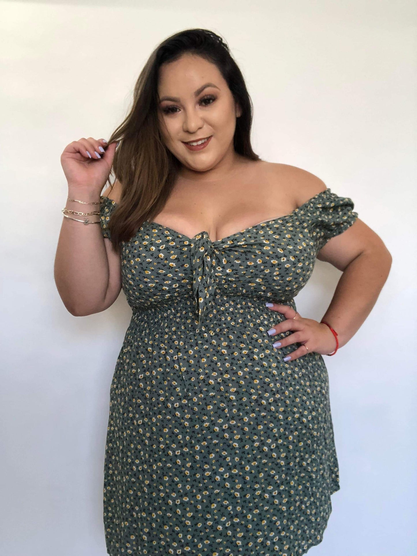 Jacki Sage Mini Dress (Extra Curvy)